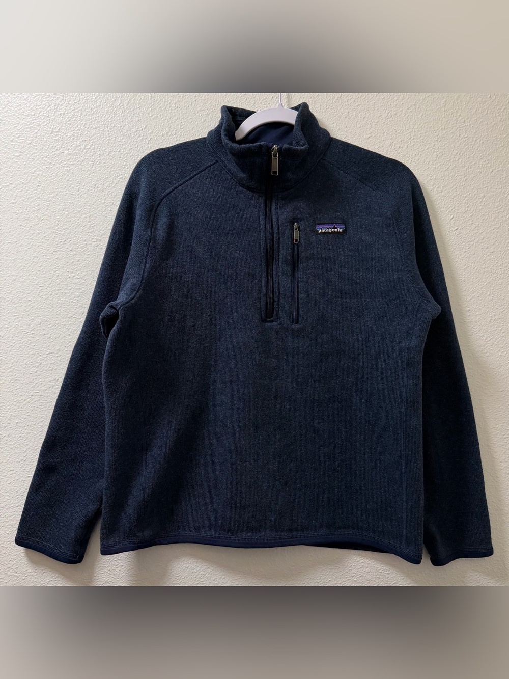Patagonia Better Swearer Quarter Zip Fleece Zip Pocket Mock Neck Blue Men Medium
